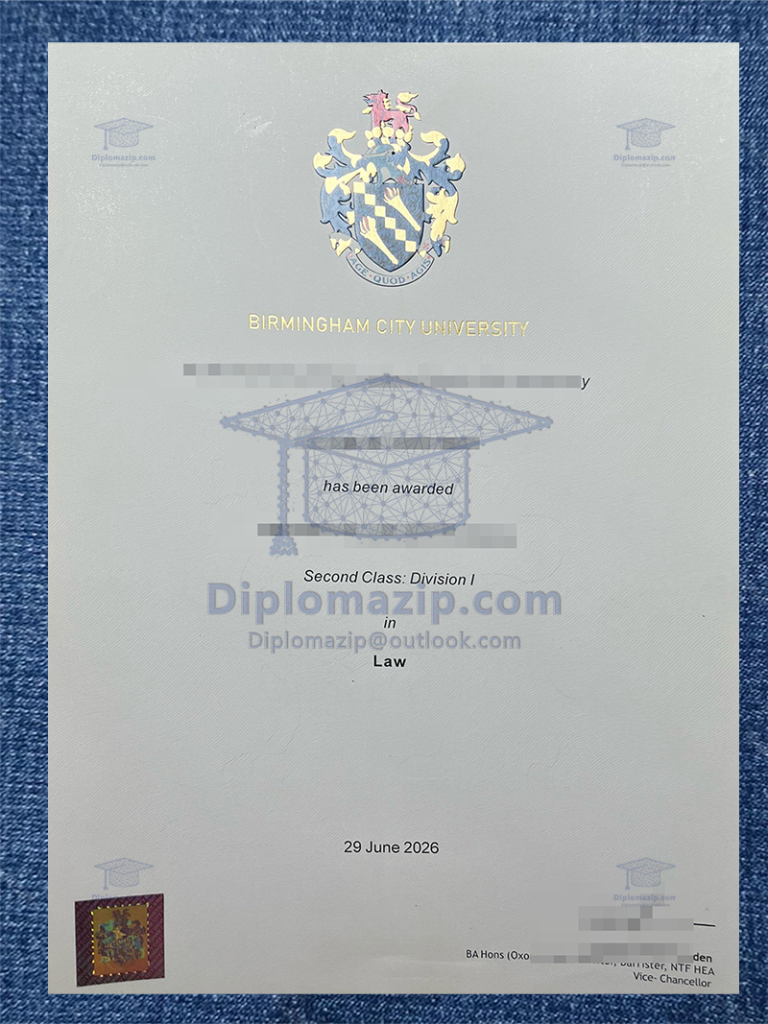 Birmingham City University Diploma