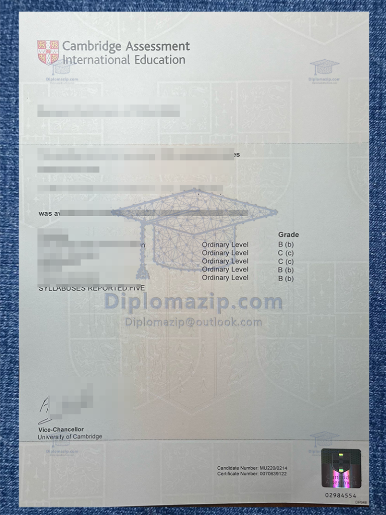 Cambridge GCE Certificate
