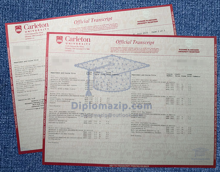 Carleton University Transcript