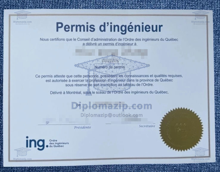 Québec Permis d'ingénieur, Quebec Permis Dingenieur Degree