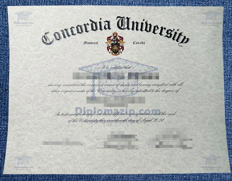 Concordia University Diploma, Concordia University Degree