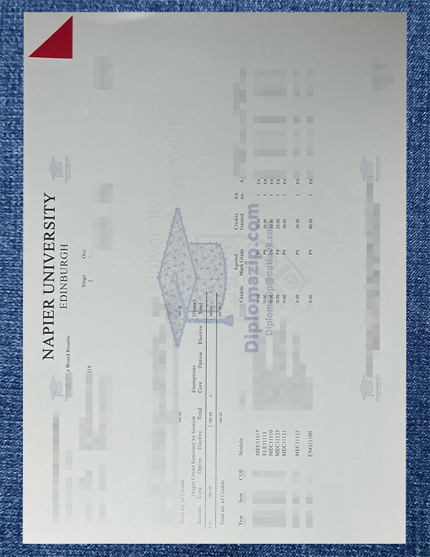 Edinburgh Napier University Diploma