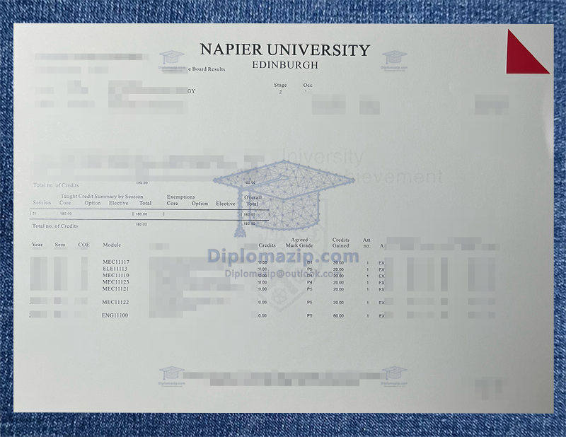 Edinburgh Napier University Diploma, Edinburgh Napier University Degree