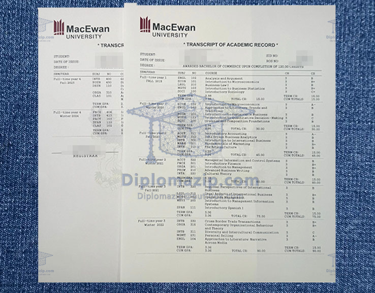 Grant MacEwan University Transcript