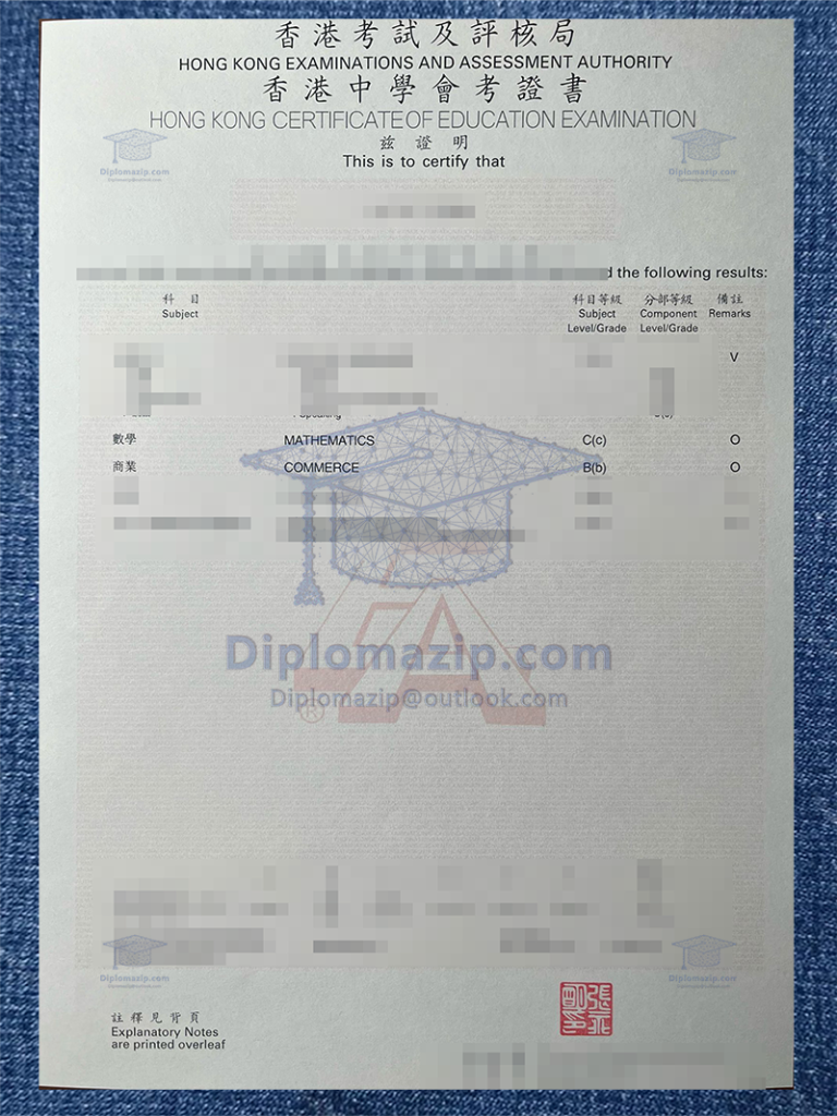 HKCEE Certificate