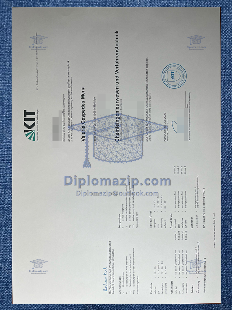 Karlsruhe Institute Of Technology Diploma, Karlsruhe Institute of Technology  Degree