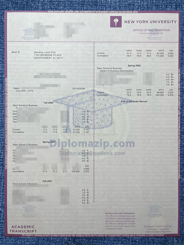 New York University Diploma