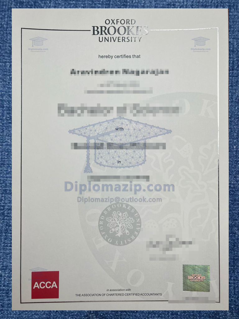 Oxford Brookes University Diploma Scaled, Oxford Brookes University degree
