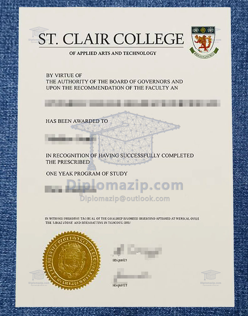 Replacement Certificate For St. Clair College