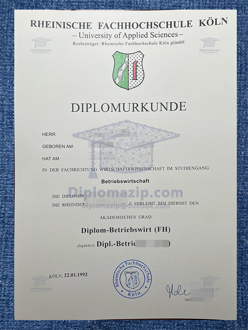 Rheinische Fachhochschule Koln Diploma, Rheinische Fachhochschule Köln Degree