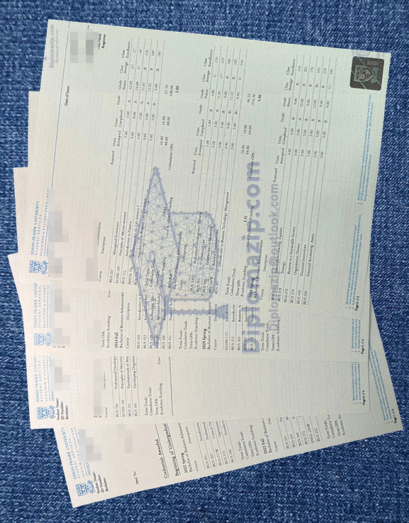 Simon Fraser University Transcript