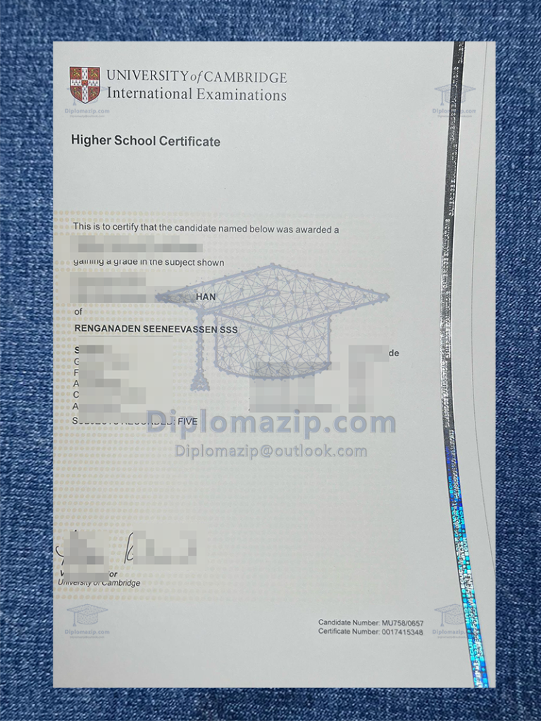 University Of Cambridge Certificate