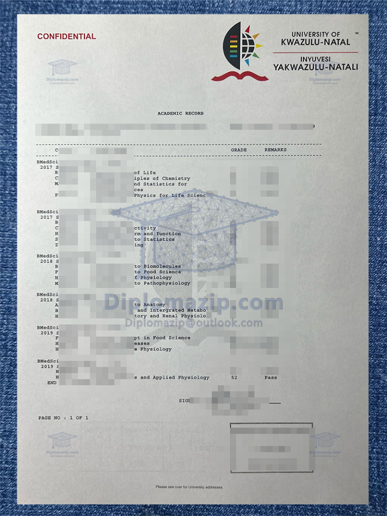 University Of KwaZulu Natal Diploma