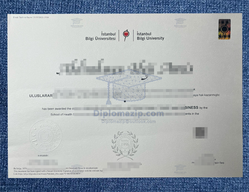 Istanbul Bilgi University Diploma, Istanbul Bilgi University Degree