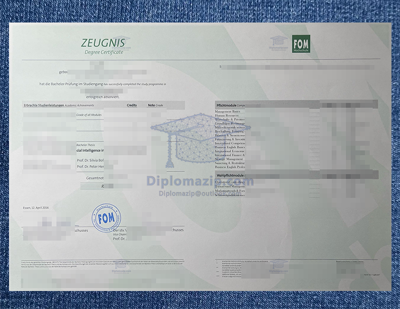 FOM Transcript, FOM Degree