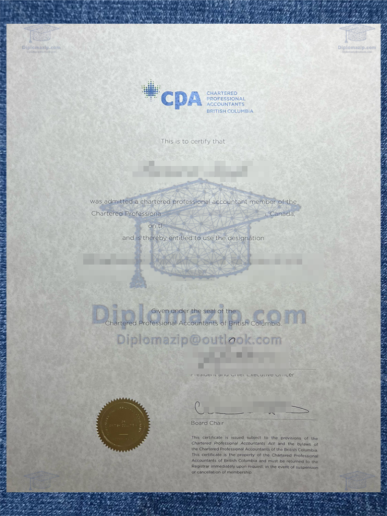 CPA British Columbia Certificate