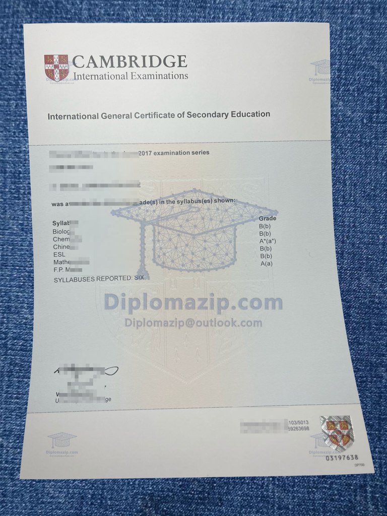 Cambridge IGCSE Certificate