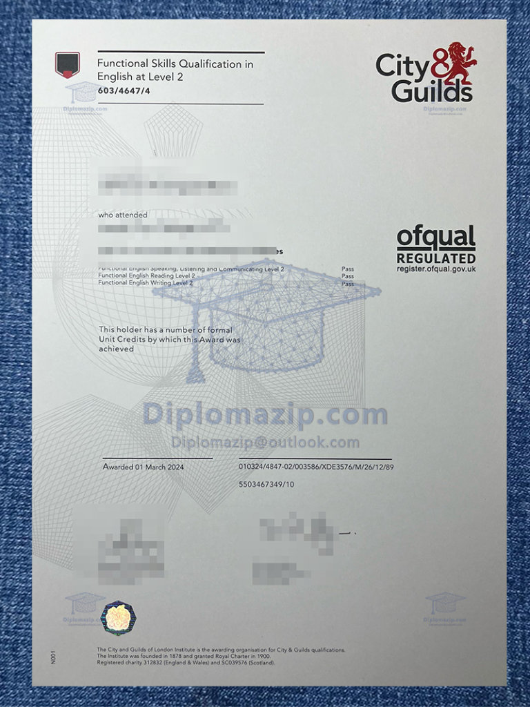 City & Guilds certificate