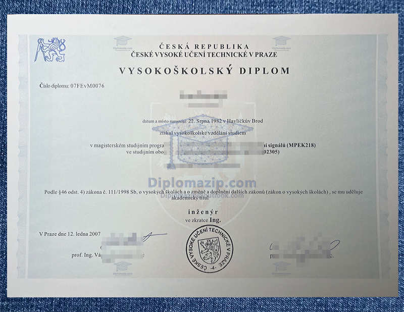 Czech Technical University Degree, Czech Technical University Diploma