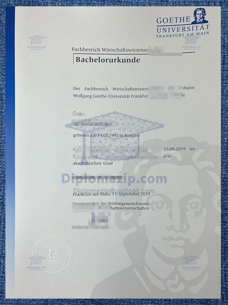 Goethe-University Frankfurt am Main Diploma, Goethe-University Frankfurt am Main Degree