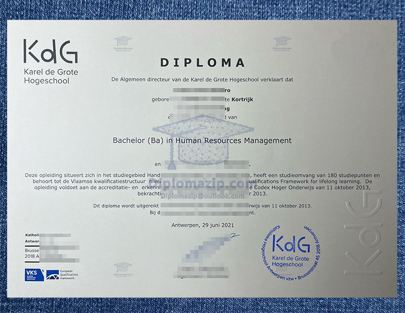 Karel De Grote Hogeschool Diploma, Karel De Grote Hogeschool Degree