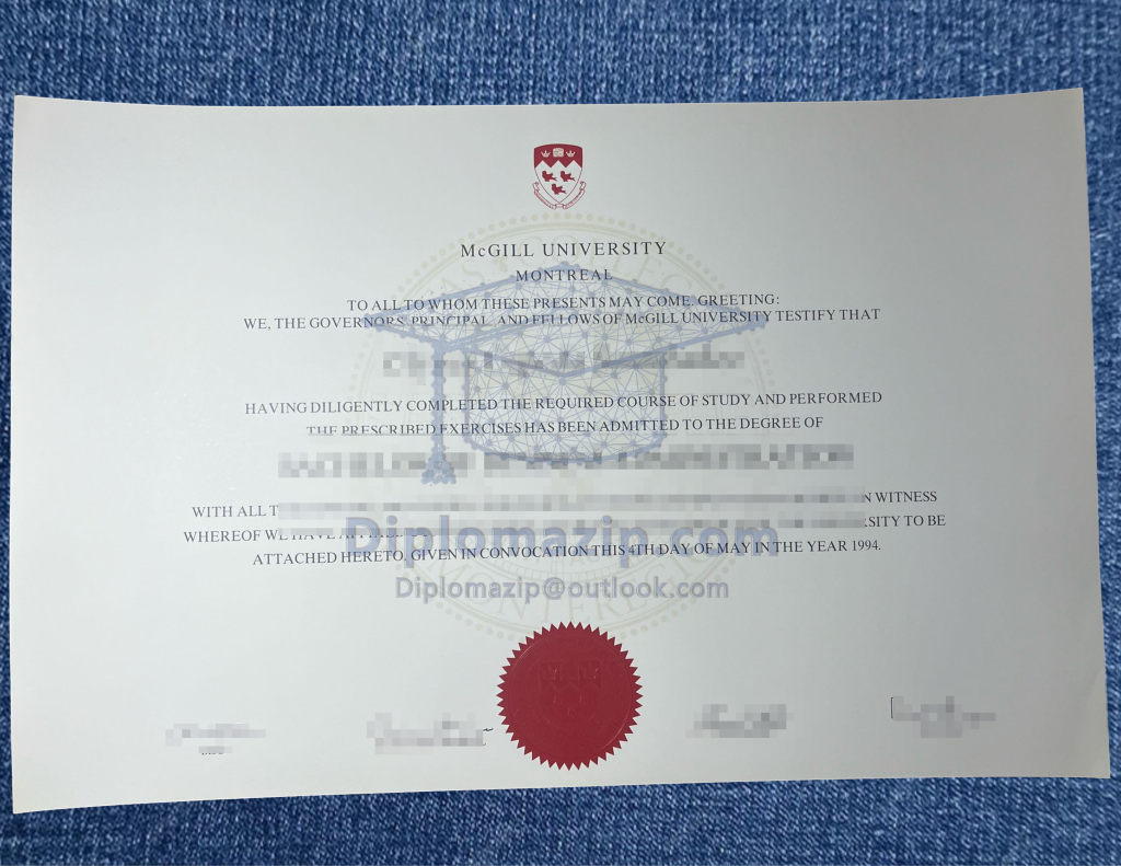 McGill University Degree , McGill University Diploma McGill University Degree , McGill University Diploma