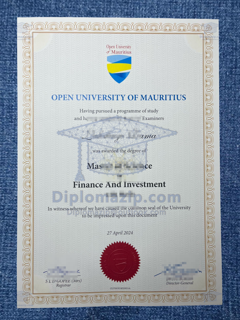 Open University Of Mauritius Diploma, Open University of Mauritius degree