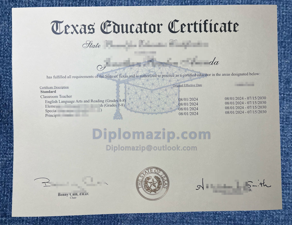 Texas Educator Certificate 