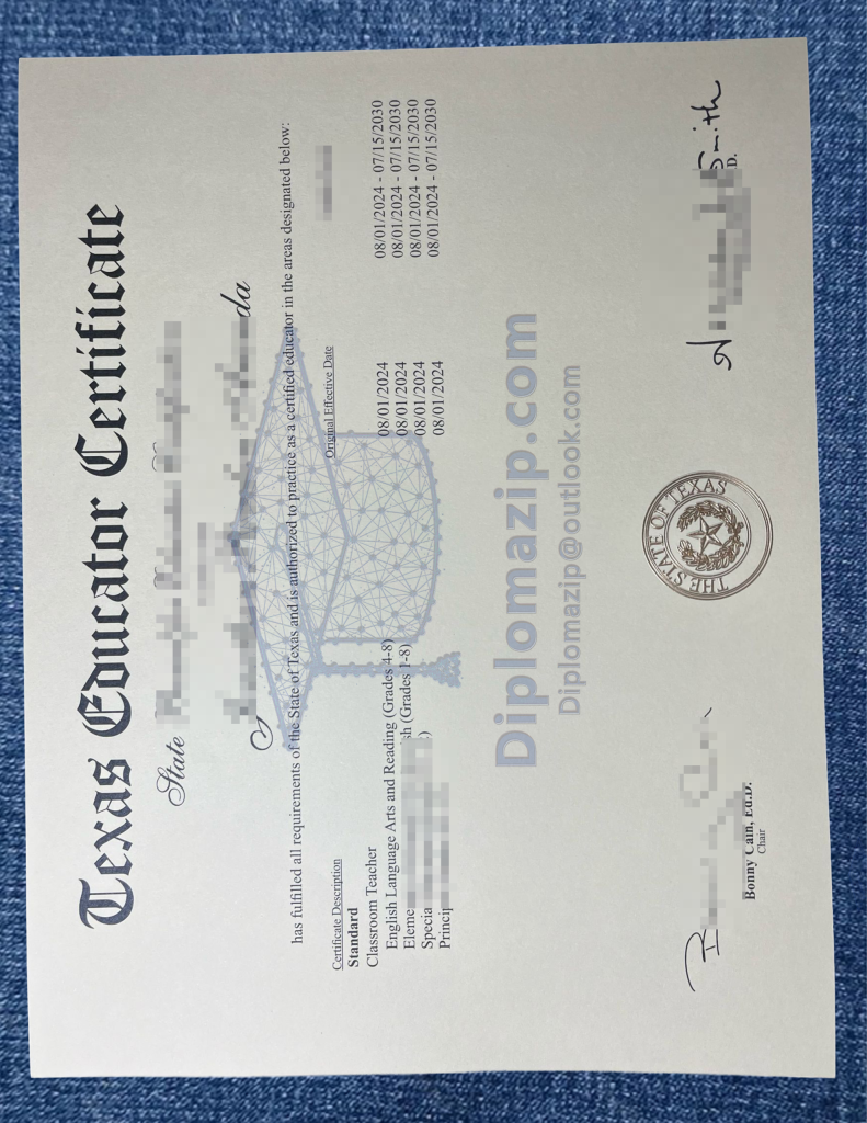 Texas Educator Certificate