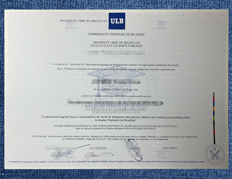 Universite Libre De Bruxelles Diploma, Université libre de Bruxelles Degree